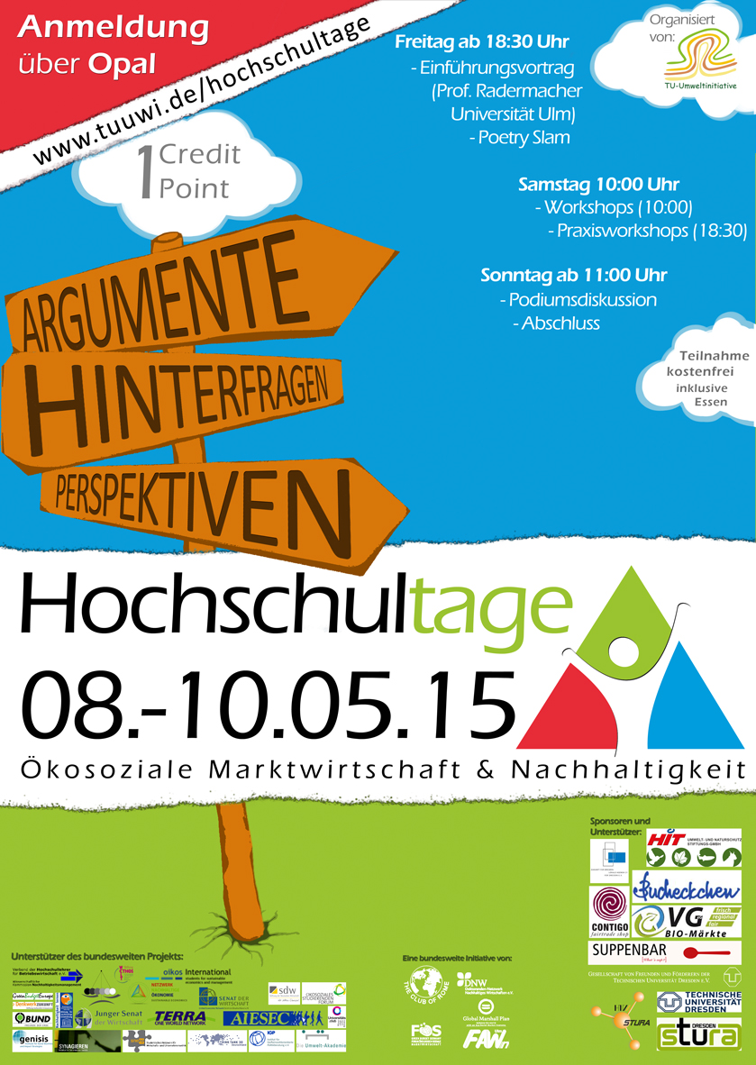 Plakat Hochschultage Ökosoziale Marktwirtschaft & Nachhaltigkeit 2015