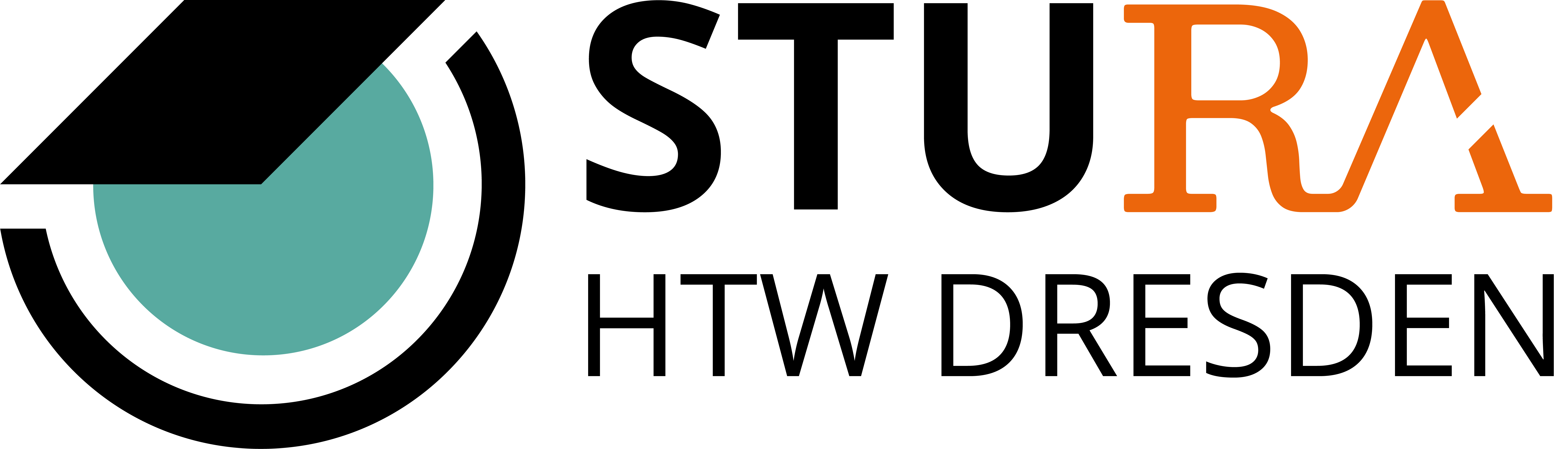 Logo, mit Schriftzug "HTW Dresden", bunt (.png)